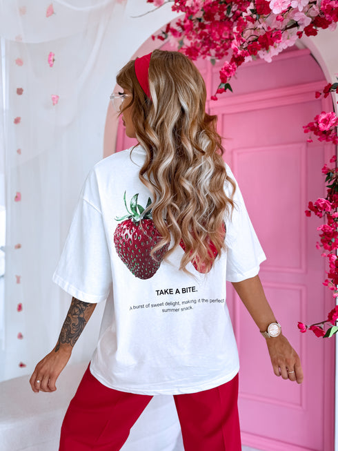 Marškinėliai "THE STRAWBERRY" - BALTS